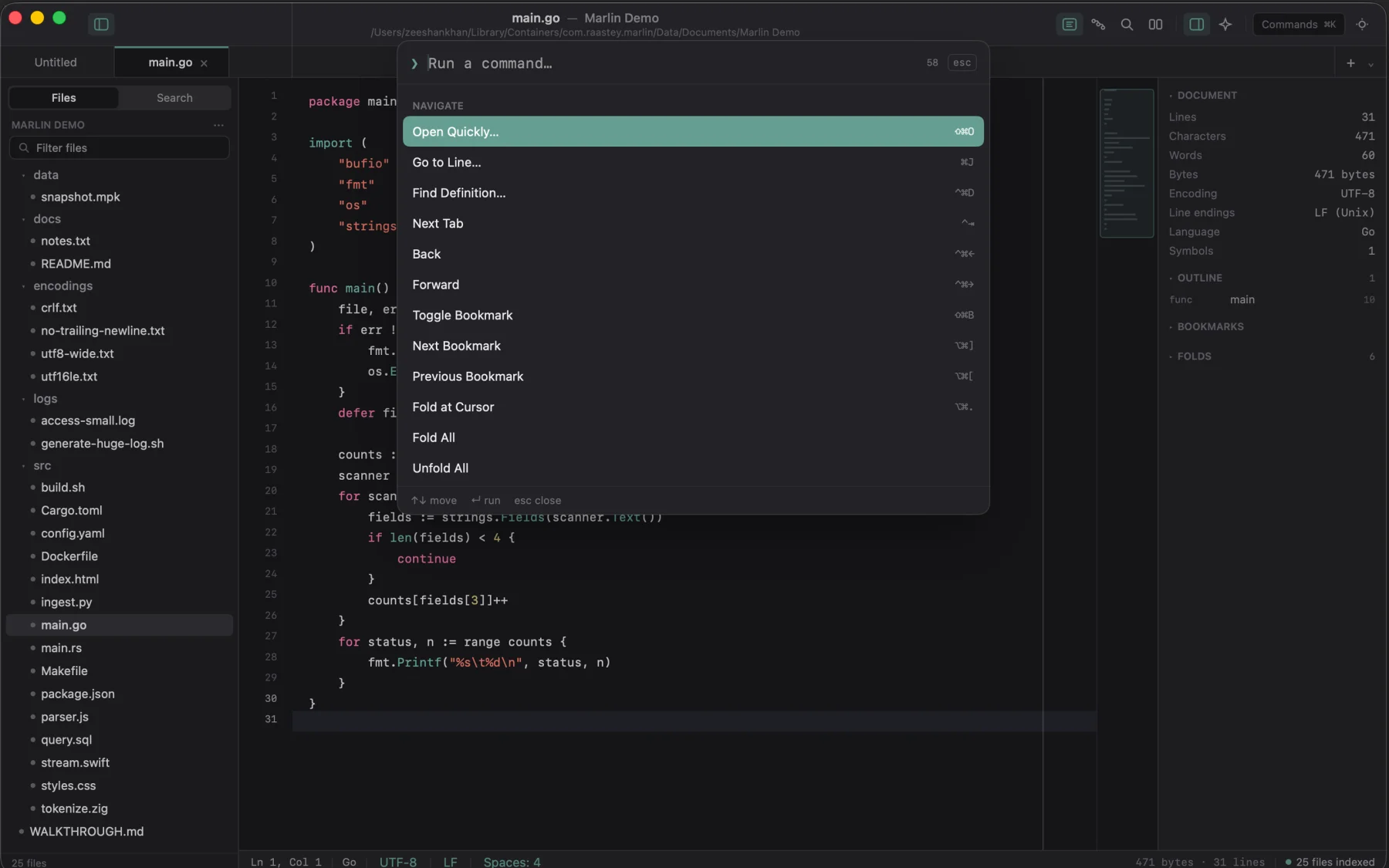Marlin hex mode and inspector