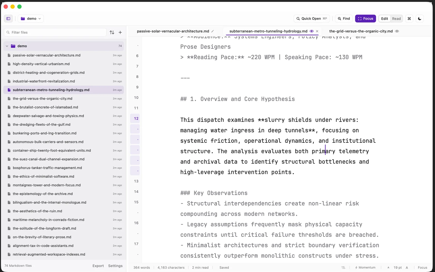 Verso focus mode dimming every paragraph except the current one